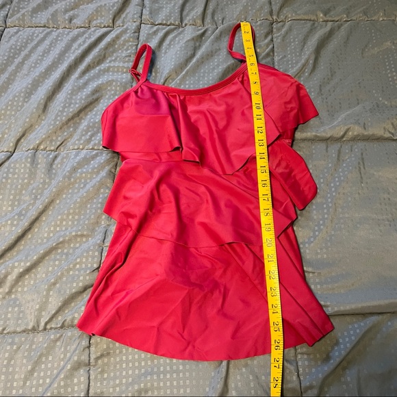 Summer Mae red swim suit tankini top only ruffles maternity size large - Picture 2 of 6